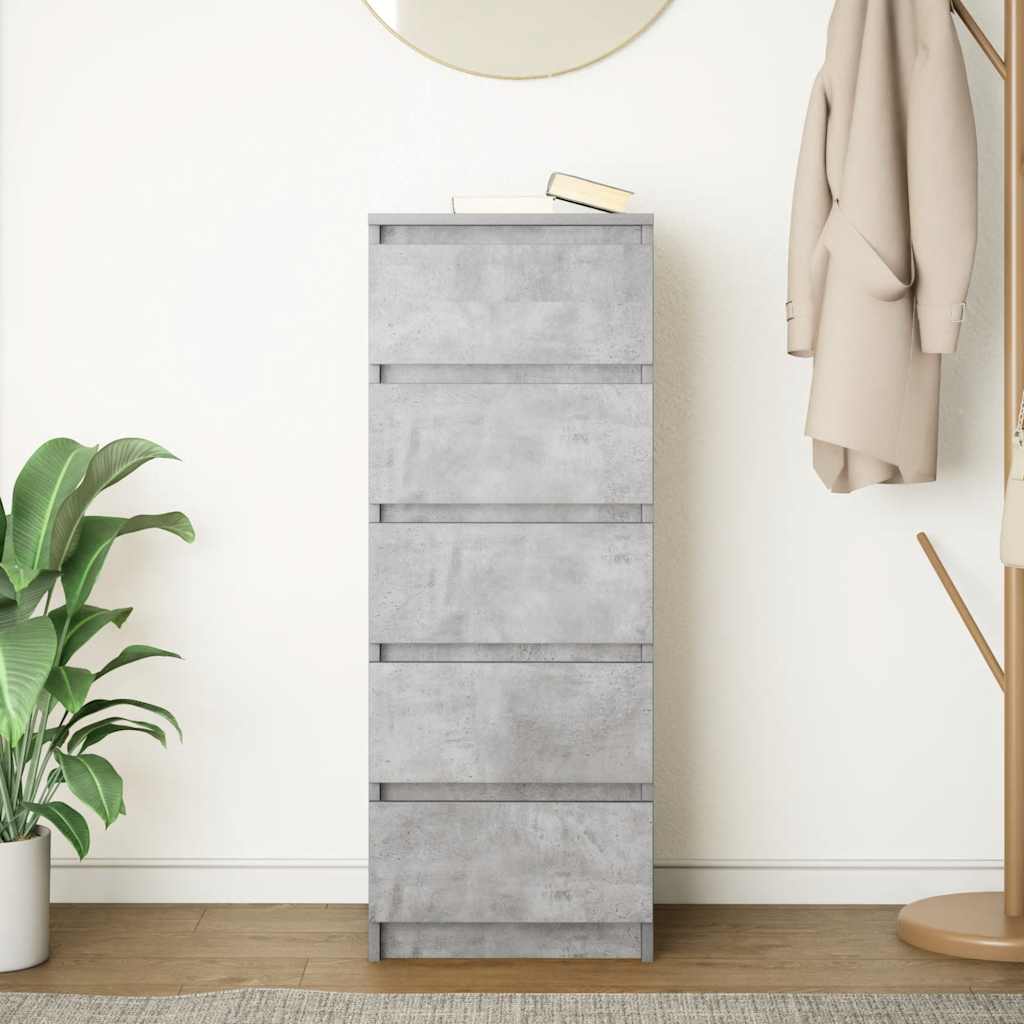 Sideboard with Drawers Concrete Grey 37.5x35x99 cm Engineered Wood